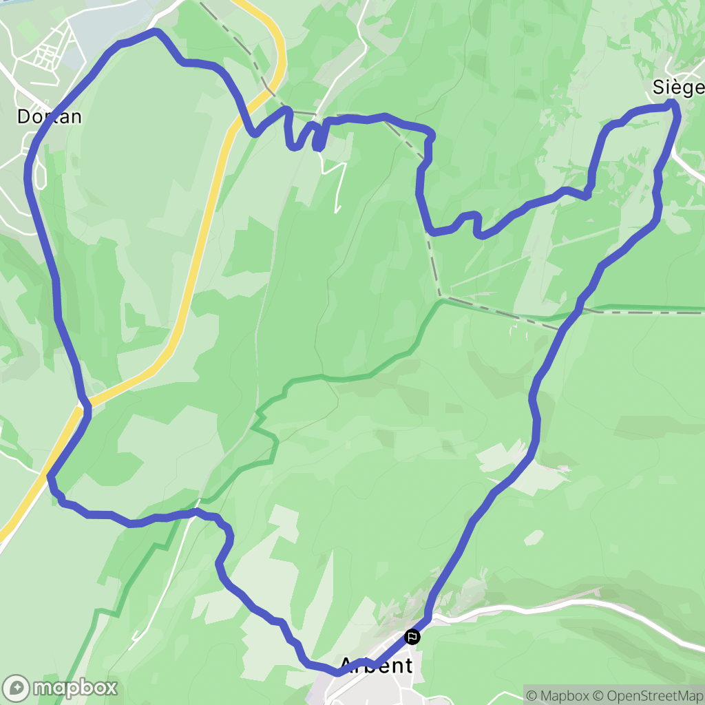 Arbent : carte du parcours de randonnée - France