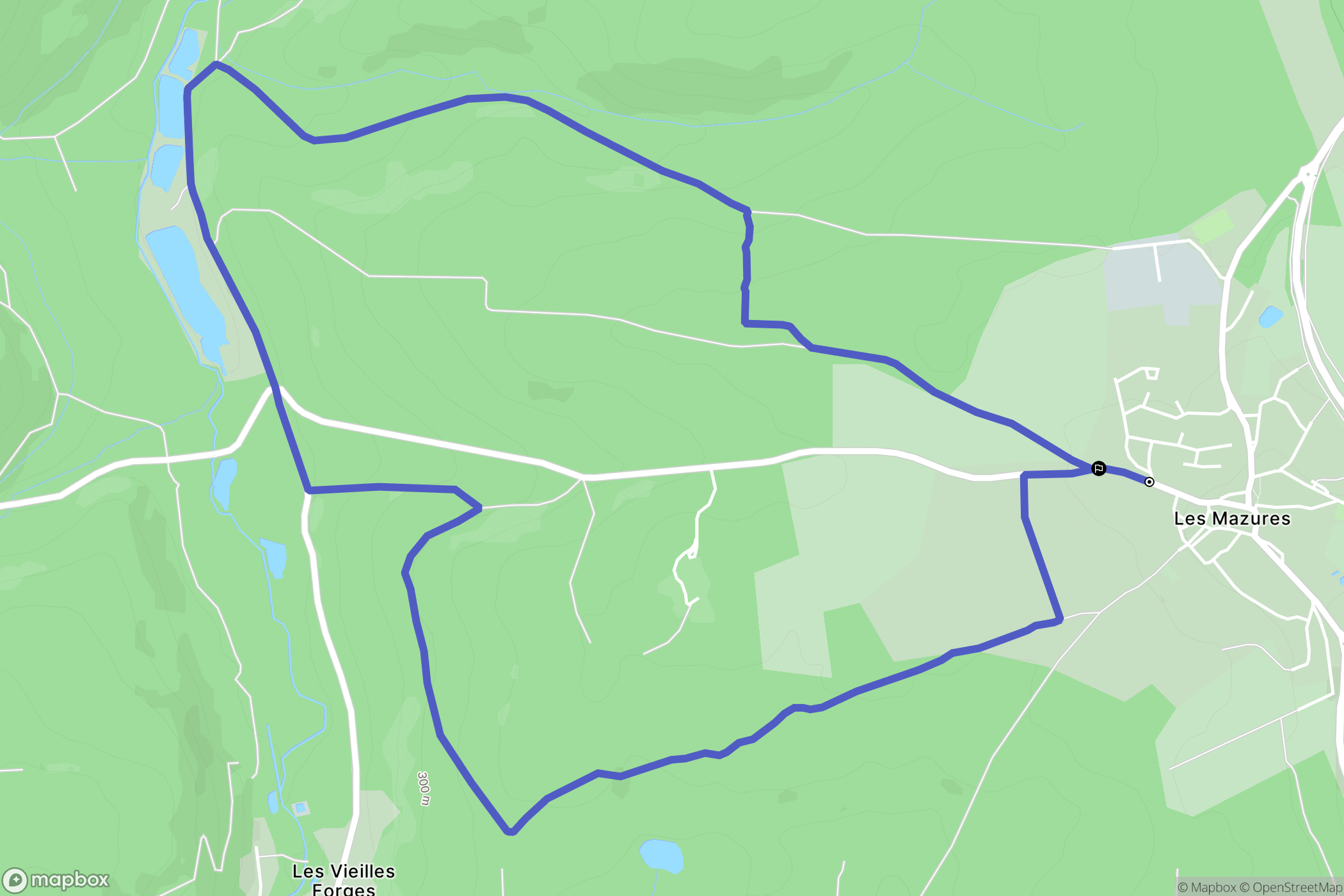 Les Mazures : carte du parcours de randonnée - France
