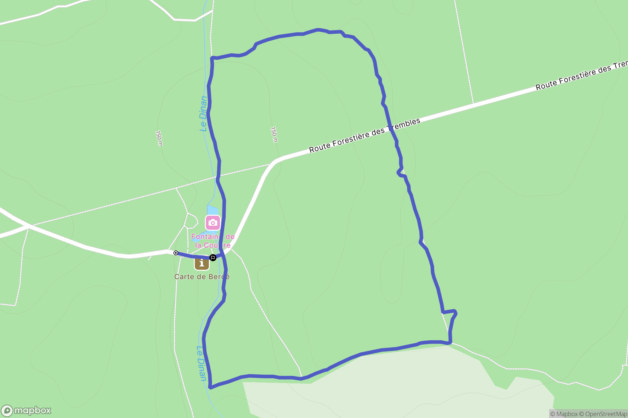 Jupilles : carte du parcours de randonnée - France