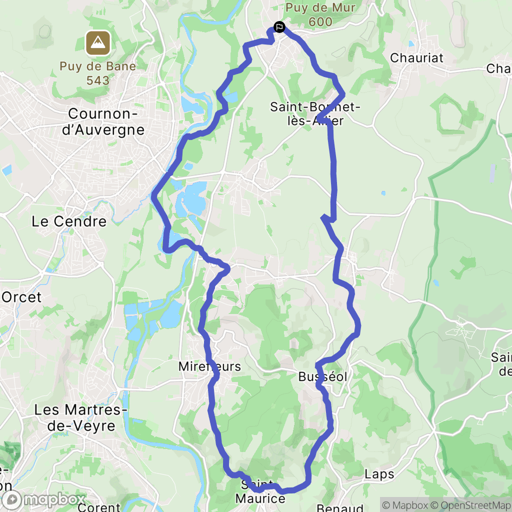 Mur-sur-Allier : carte du parcours de randonnée - France