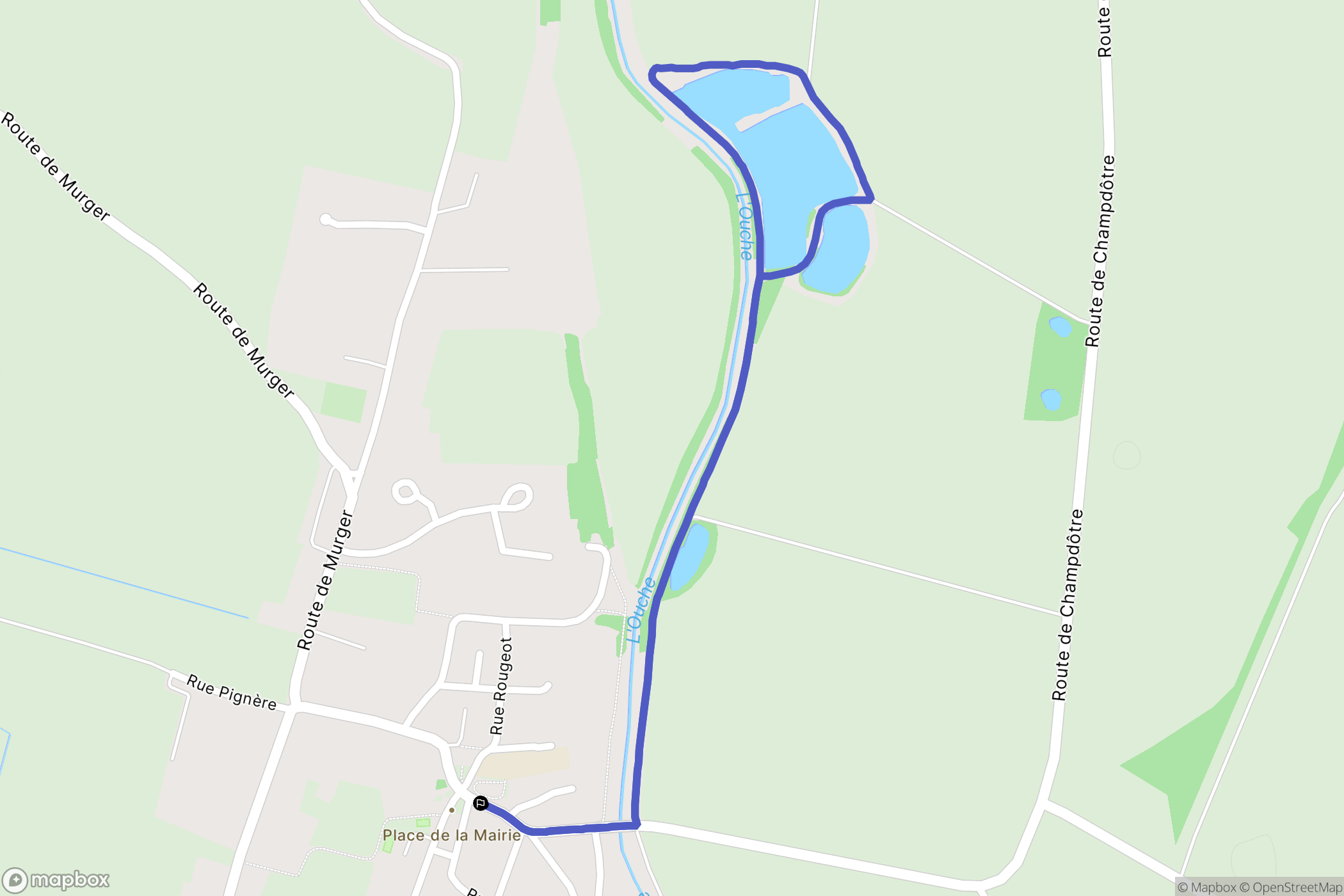Trouhans : carte du parcours de randonnée - France