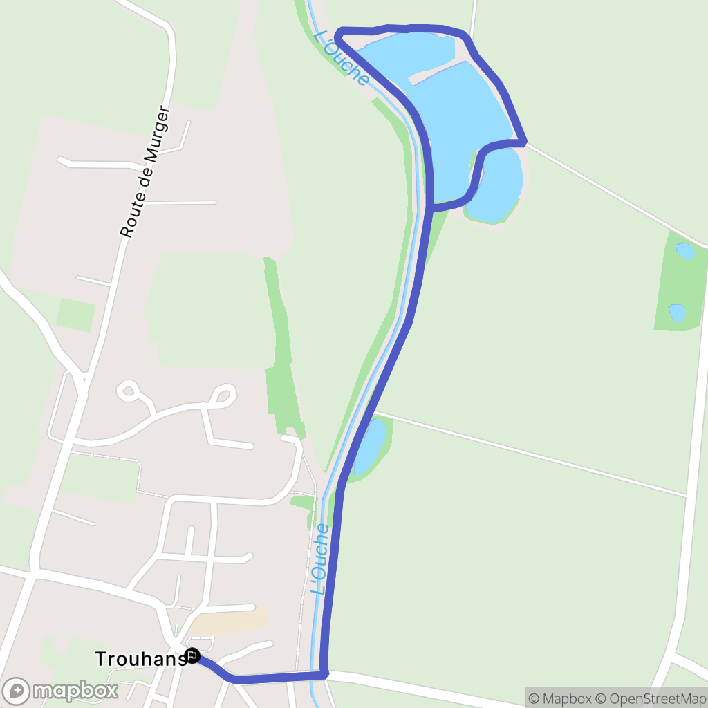 Trouhans : carte du parcours de randonnée - France