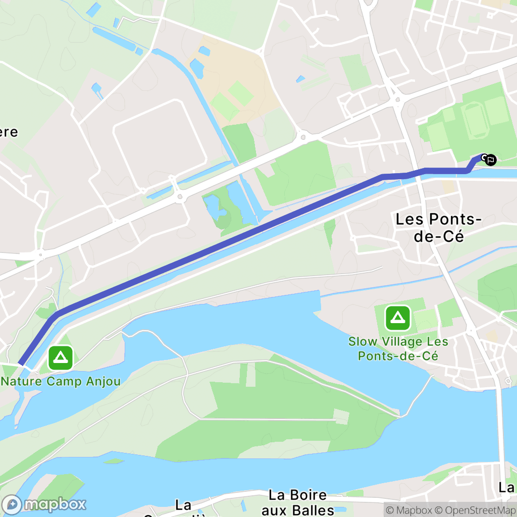 Les Ponts-de-Cé : carte du parcours de randonnée - France