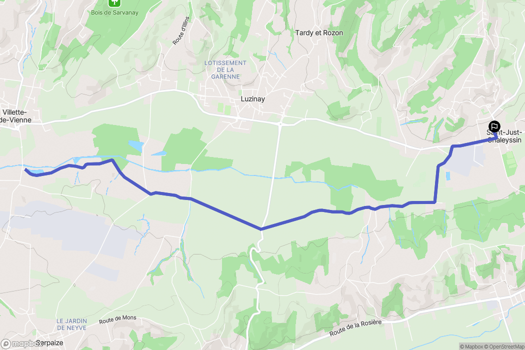 Saint-Just-Chaleyssin : carte du parcours de randonnée - France