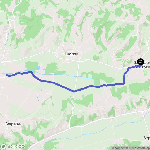 Saint-Just-Chaleyssin : carte du parcours de randonnée - France