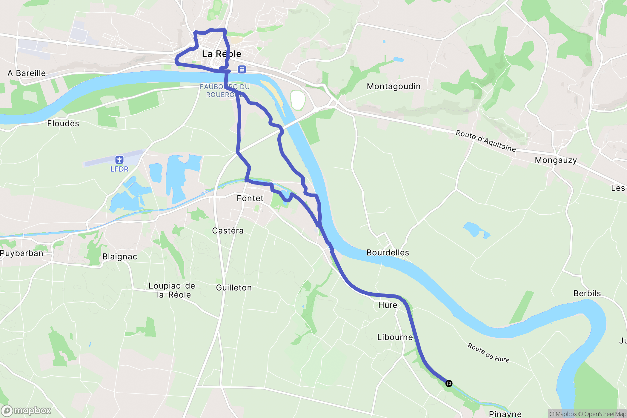 Hure : carte du parcours de randonnée - France