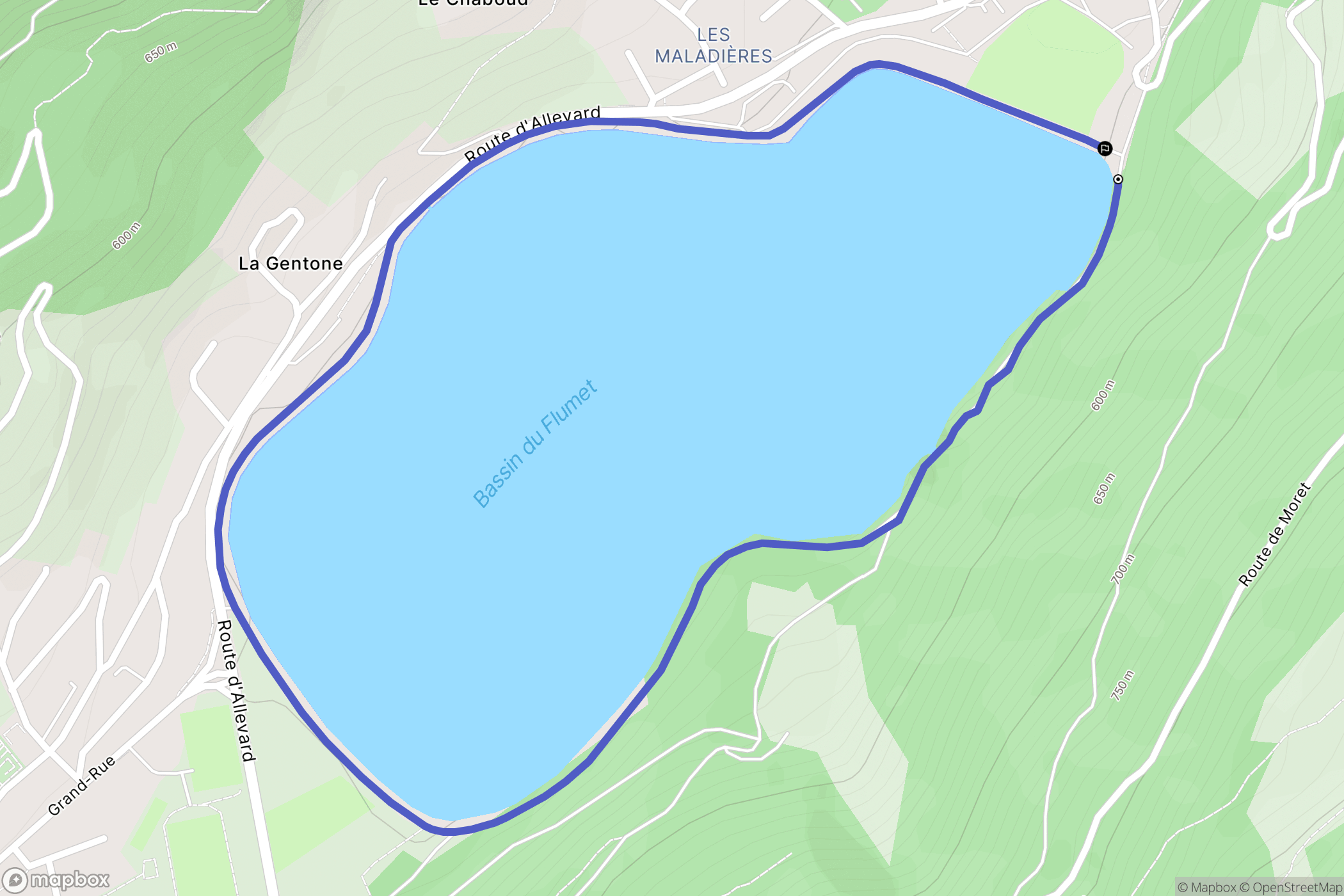 Allevard : carte du parcours de randonnée - France
