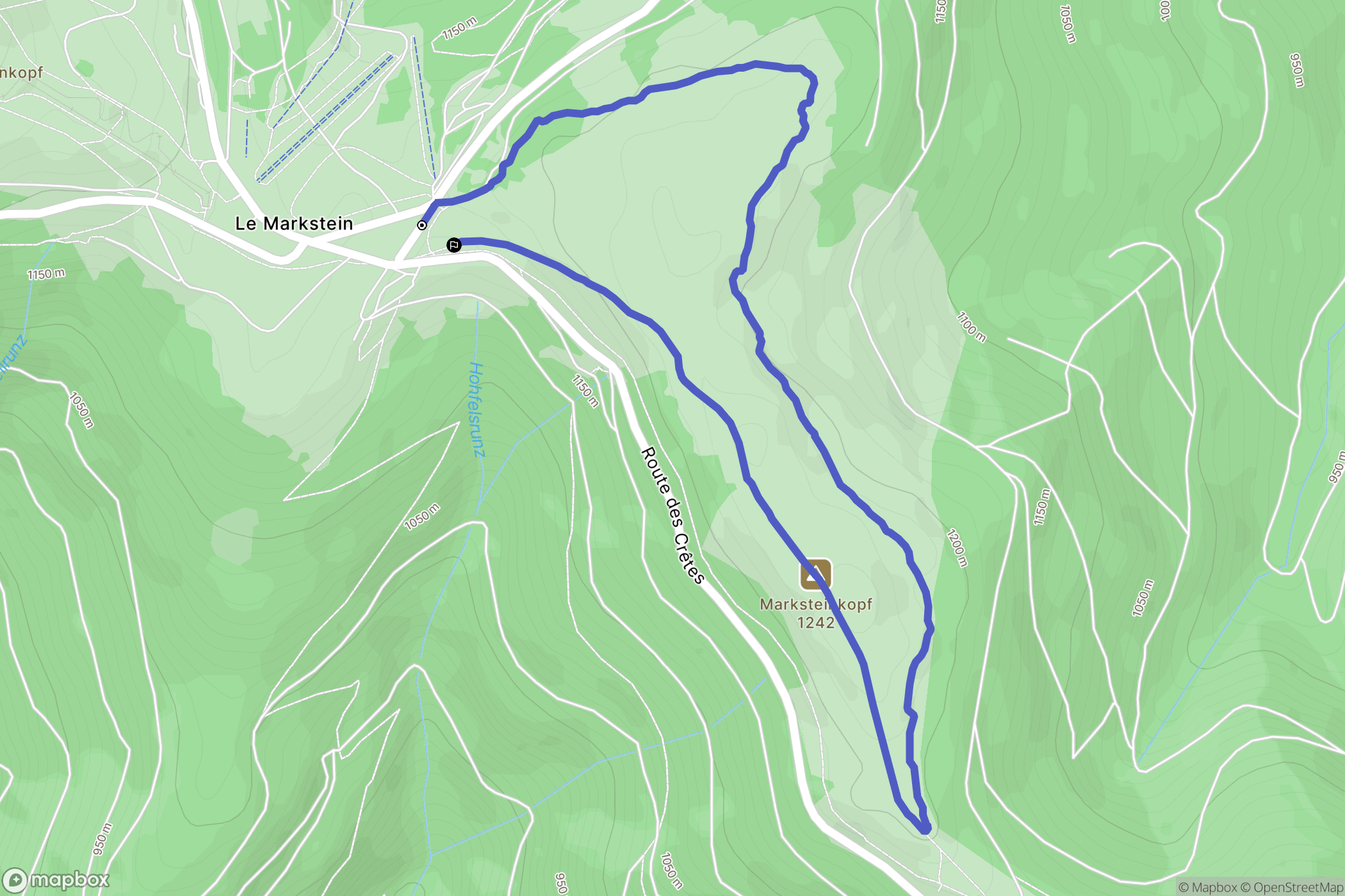 Ranspach : carte du parcours de randonnée - France