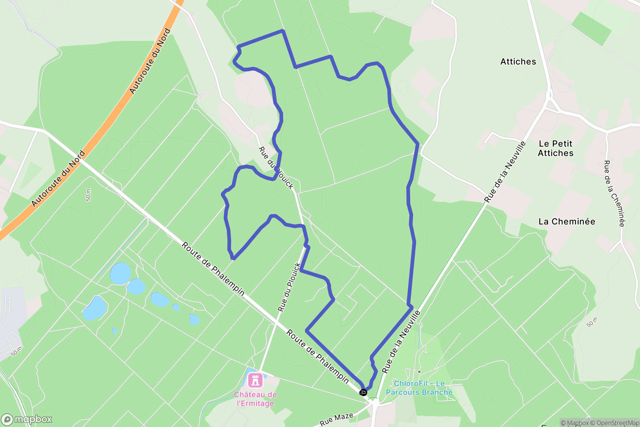 La Neuville : carte du parcours de randonnée - France