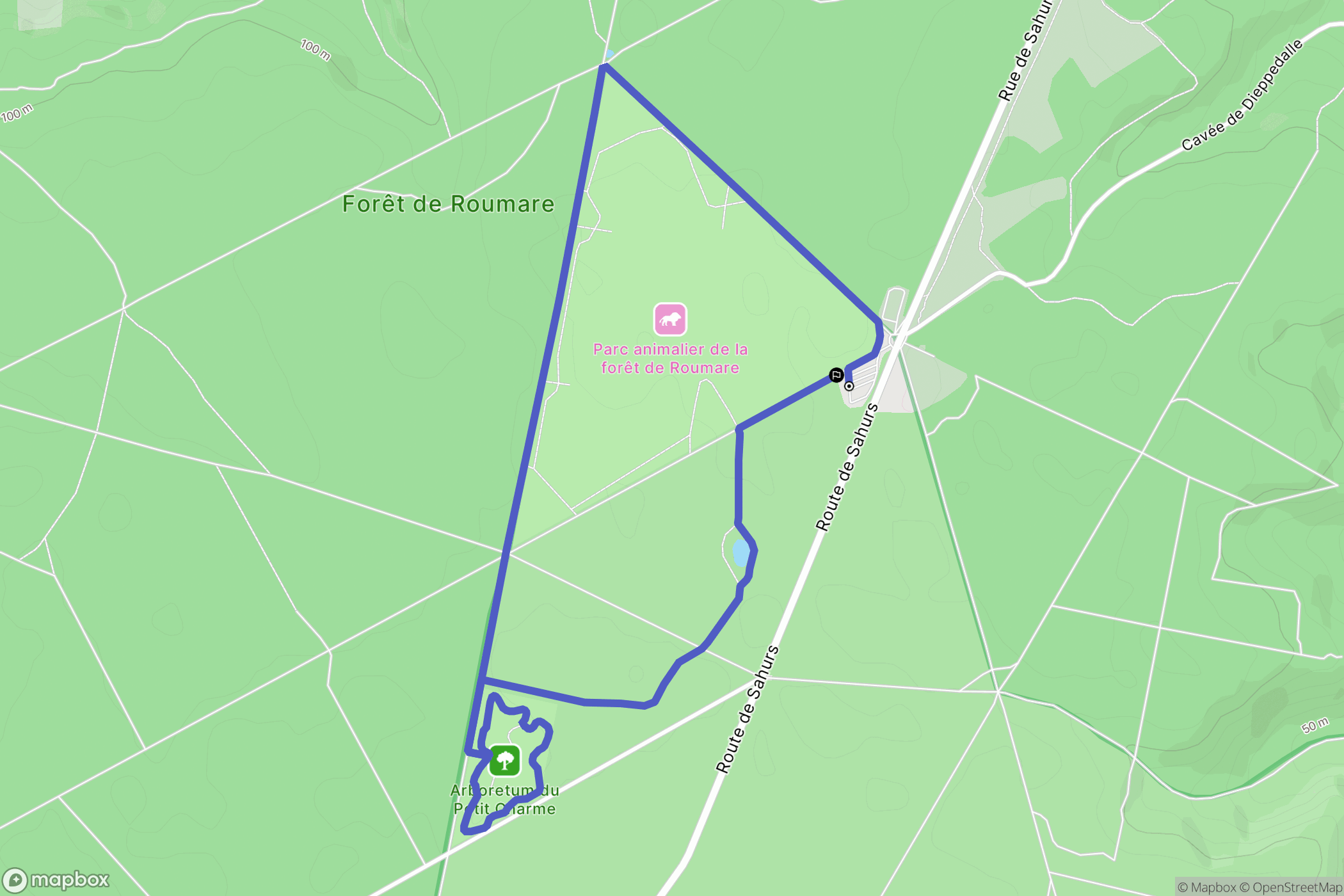 Val-de-la-Haye : carte du parcours de randonnée - France