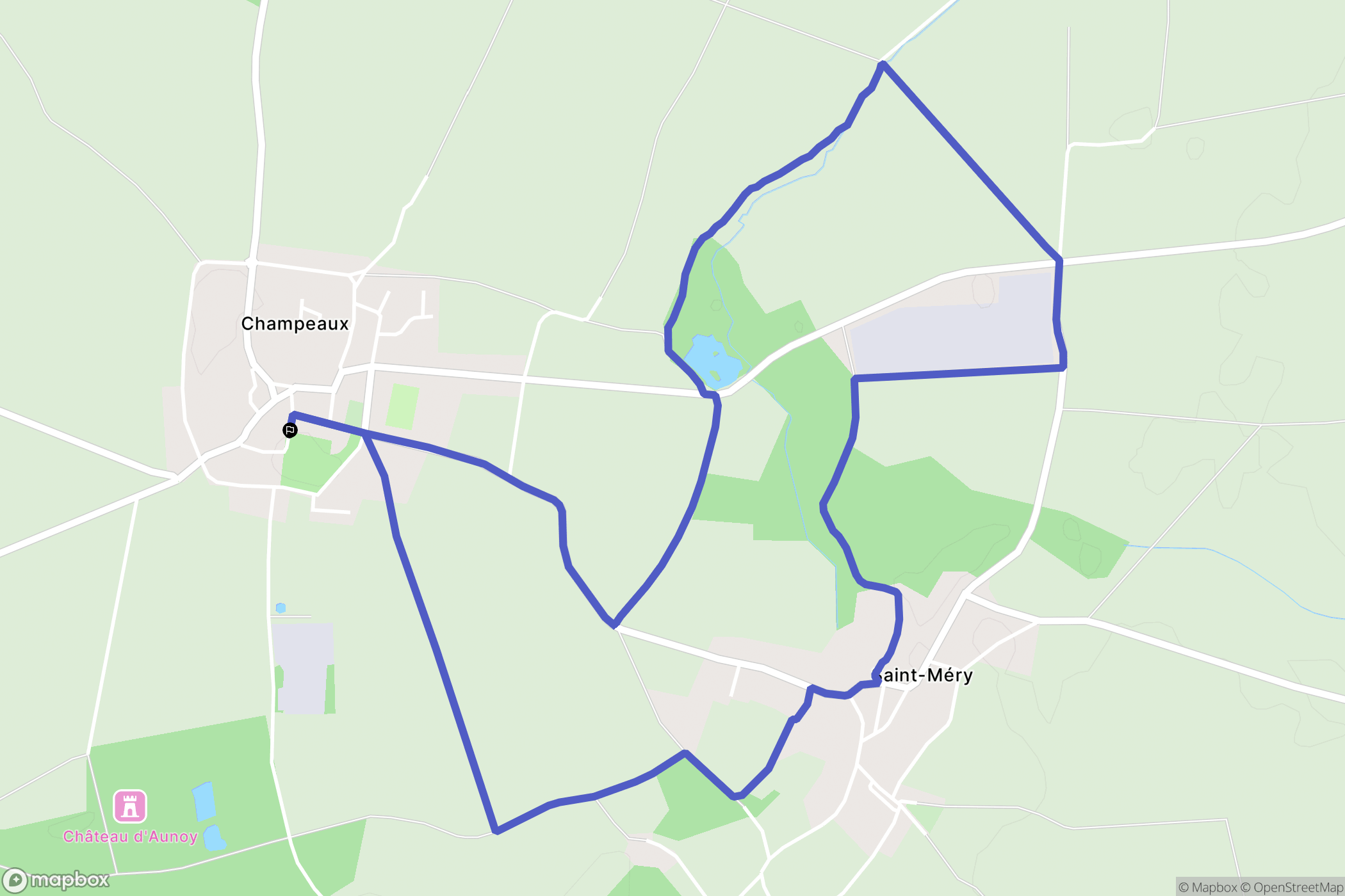 Champeaux : carte du parcours de randonnée - France
