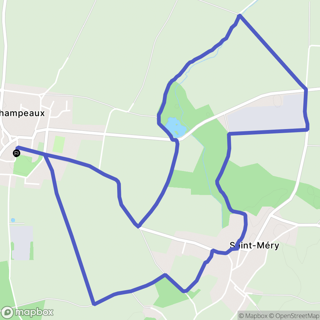 Champeaux : carte du parcours de randonnée - France