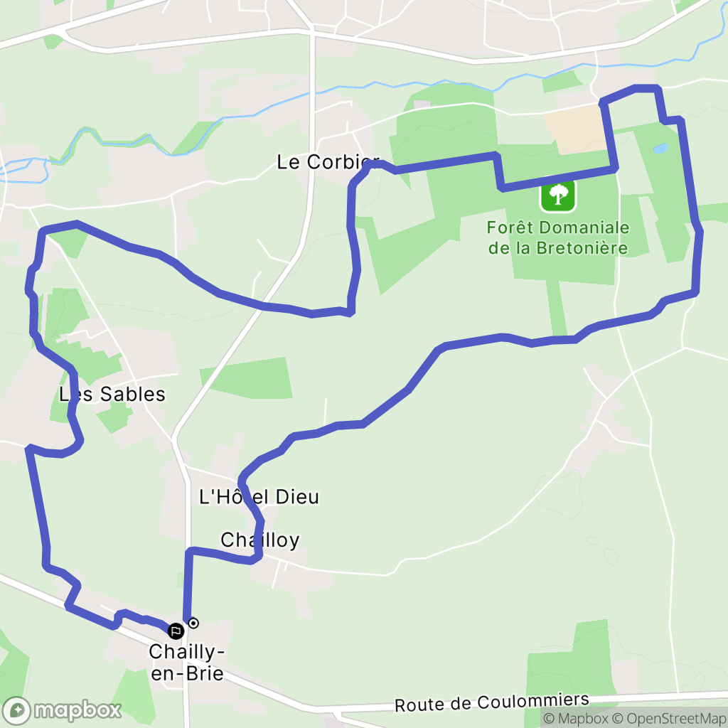 Chailly-en-Brie : carte du parcours de randonnée - France