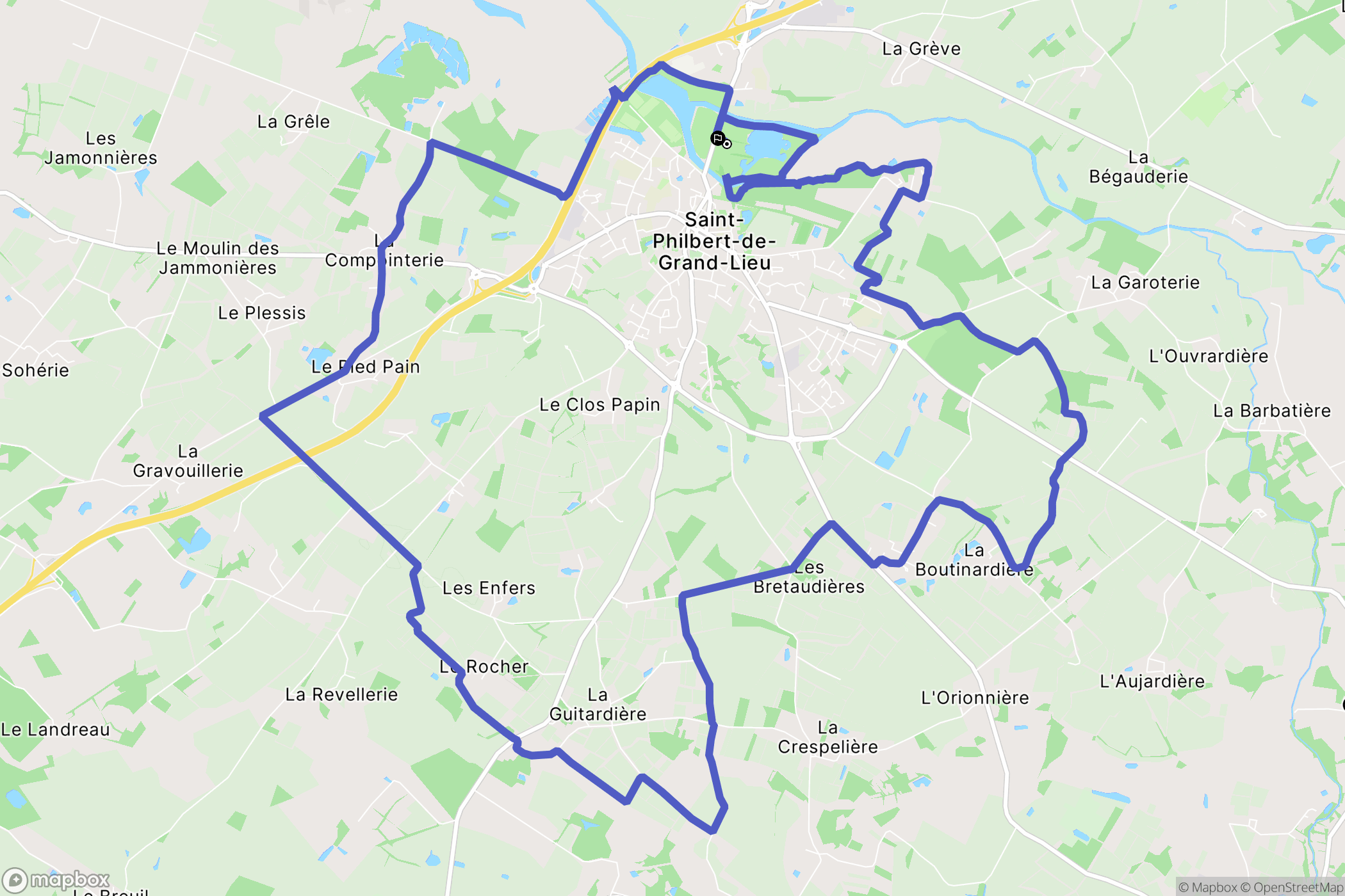 Saint-Philbert-de-Grand-Lieu : carte du parcours de randonnée - France