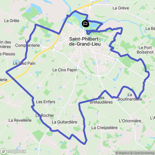 Saint-Philbert-de-Grand-Lieu : carte du parcours de randonnée - France