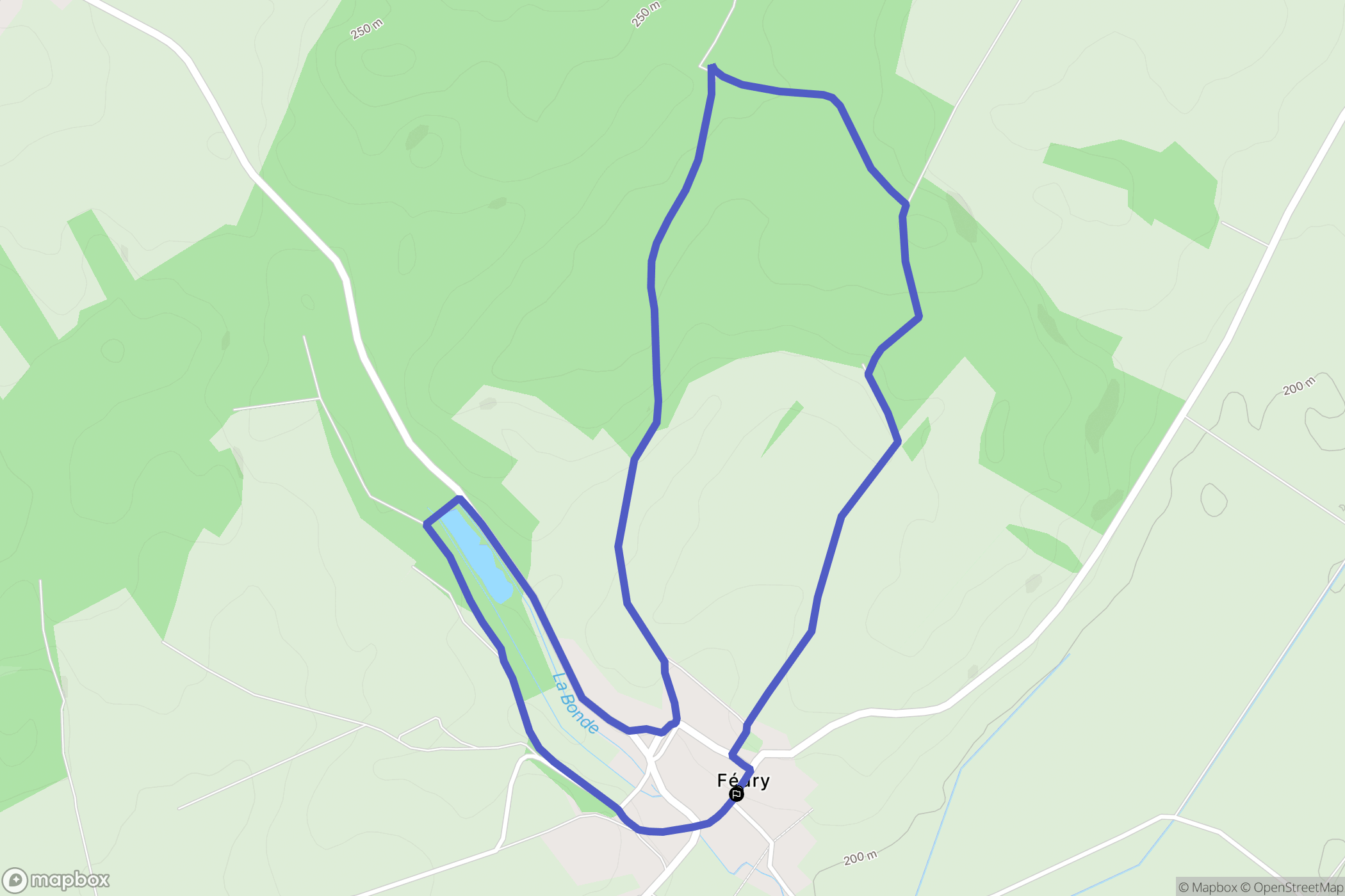 Fédry : carte du parcours de randonnée - France