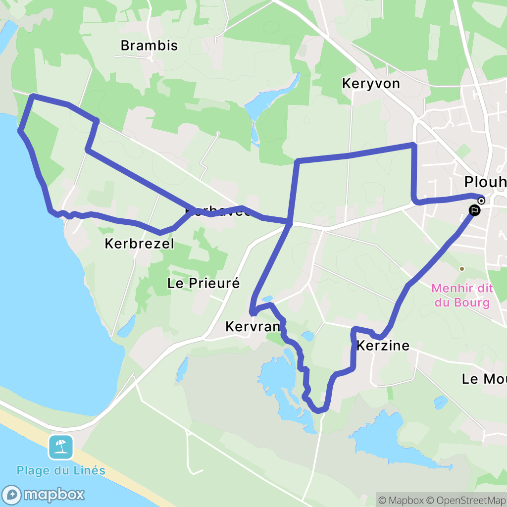Plouhinec : carte du parcours de randonnée - France