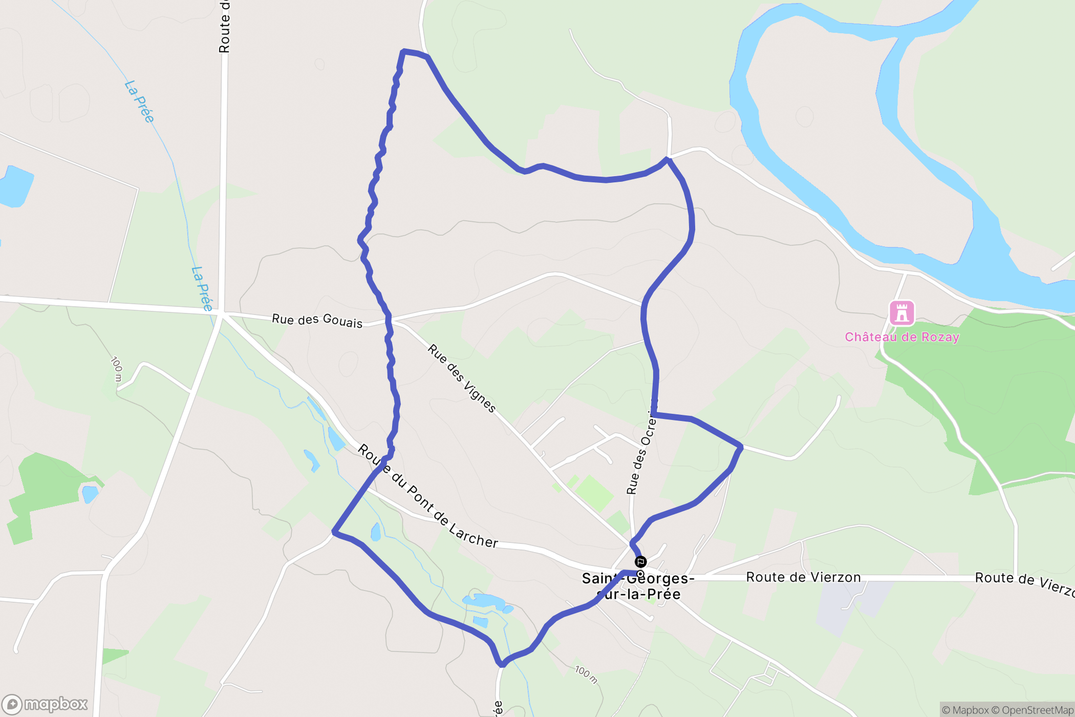 Saint-Georges-sur-la-Prée : carte du parcours de randonnée - France