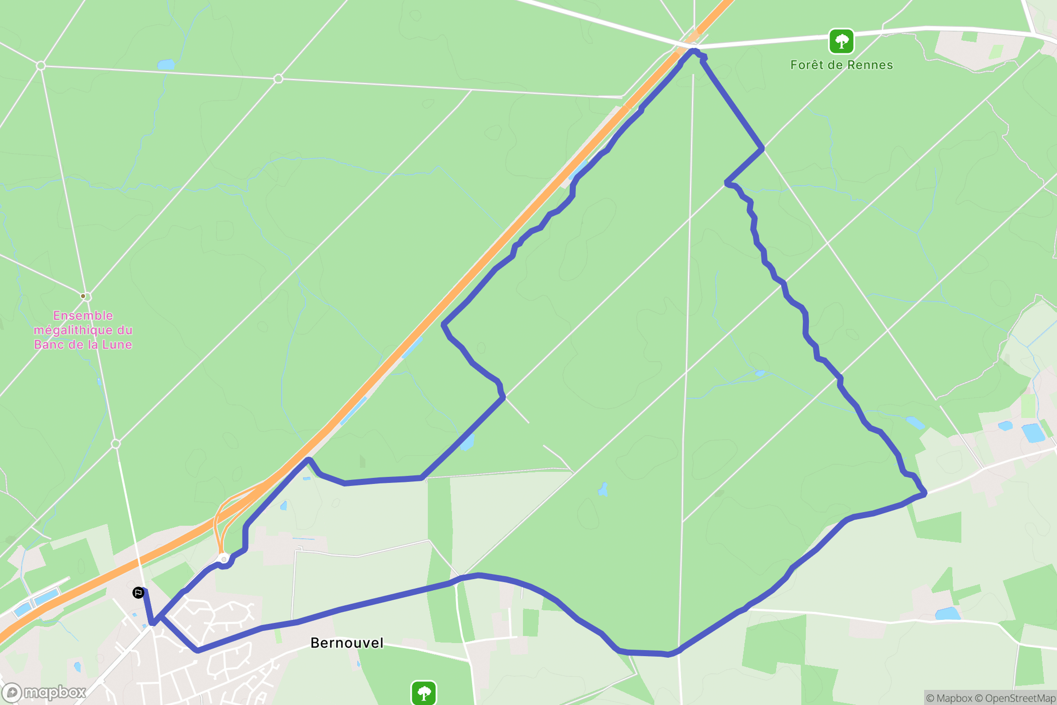 Thorigné-Fouillard : carte du parcours de randonnée - France