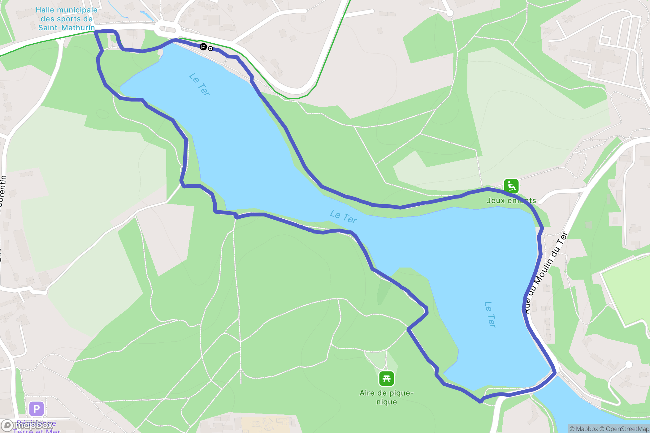 Ploemeur : carte du parcours de randonnée - France