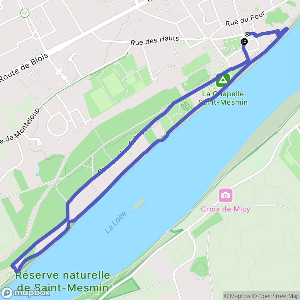 La Chapelle-Saint-Mesmin : carte du parcours de randonnée - France