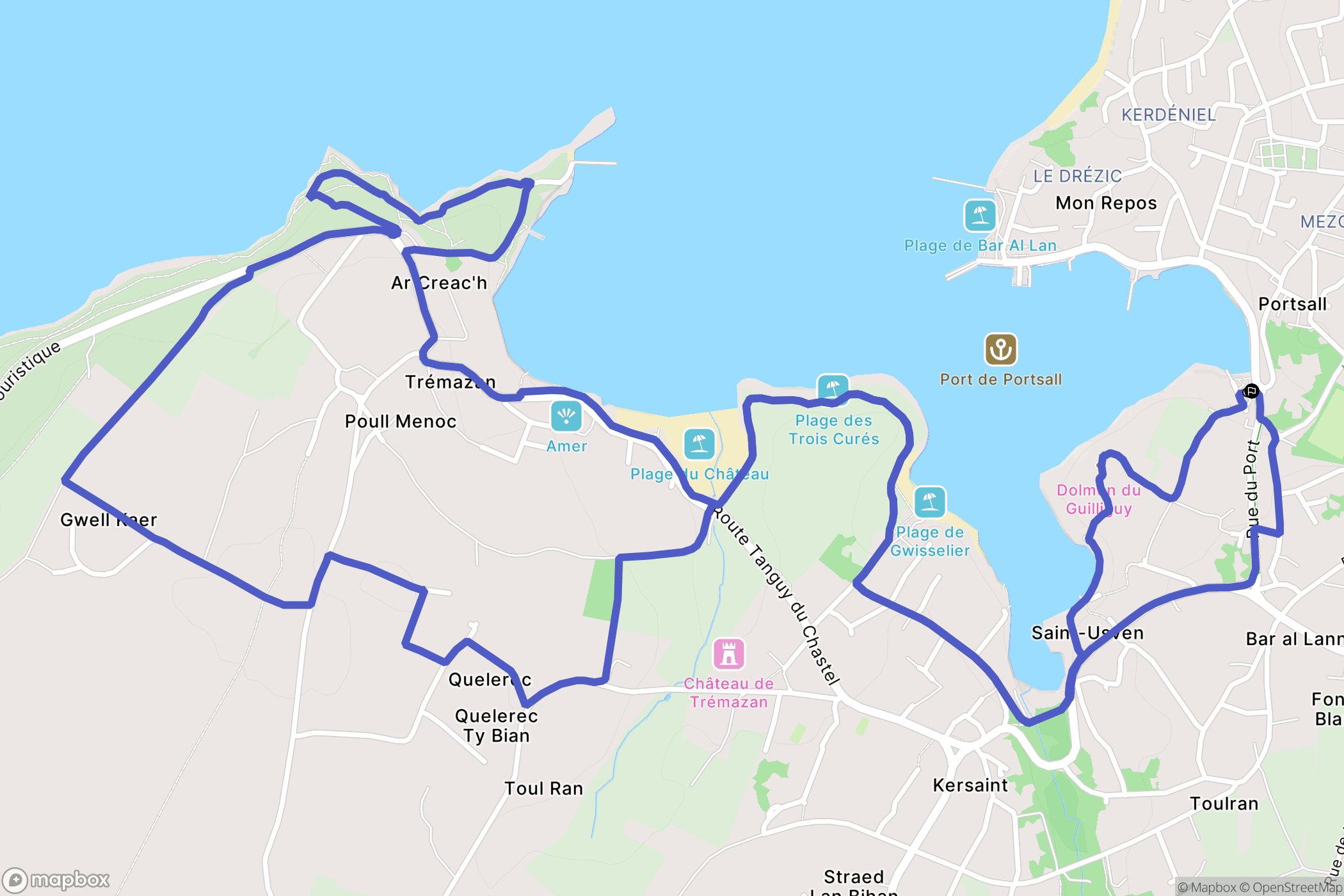 Ploudalmézeau : carte du parcours de randonnée - France
