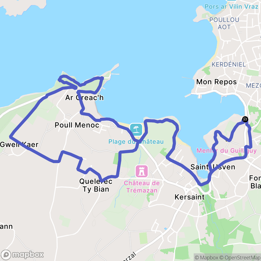 Ploudalmézeau : carte du parcours de randonnée - France