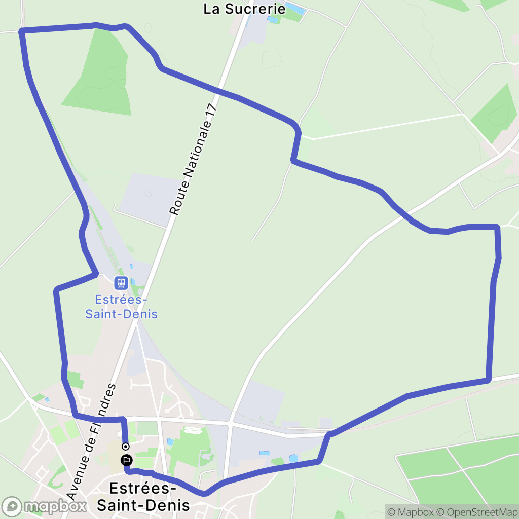 Estrées-Saint-Denis : carte du parcours de randonnée - France