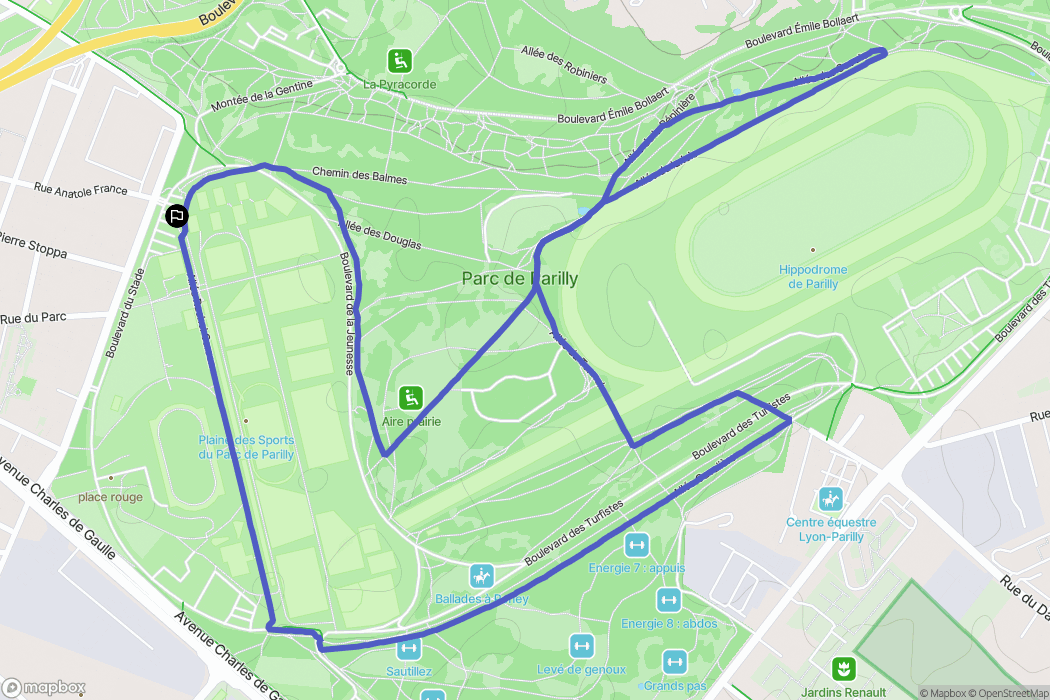 Vénissieux : carte du parcours de randonnée - France