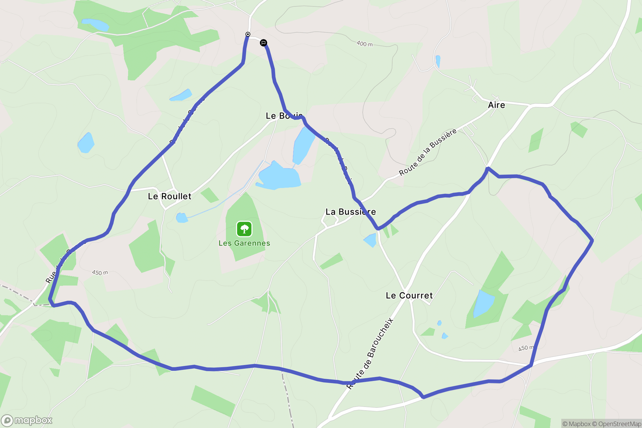 Quinssaines : carte du parcours de randonnée - France