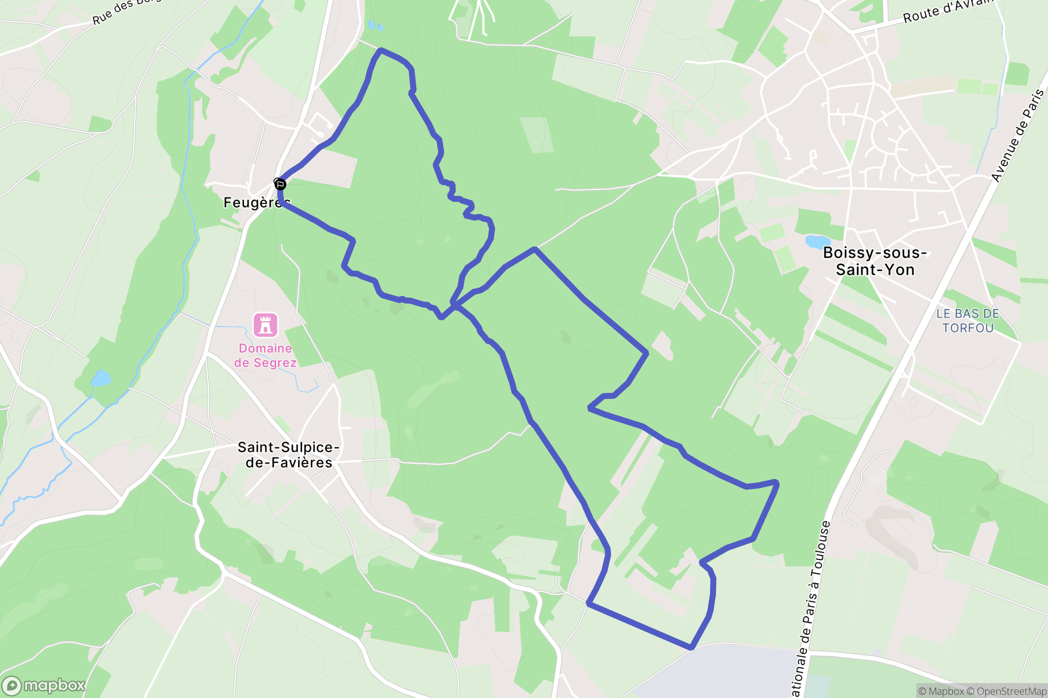 Saint-Yon : carte du parcours de randonnée - France