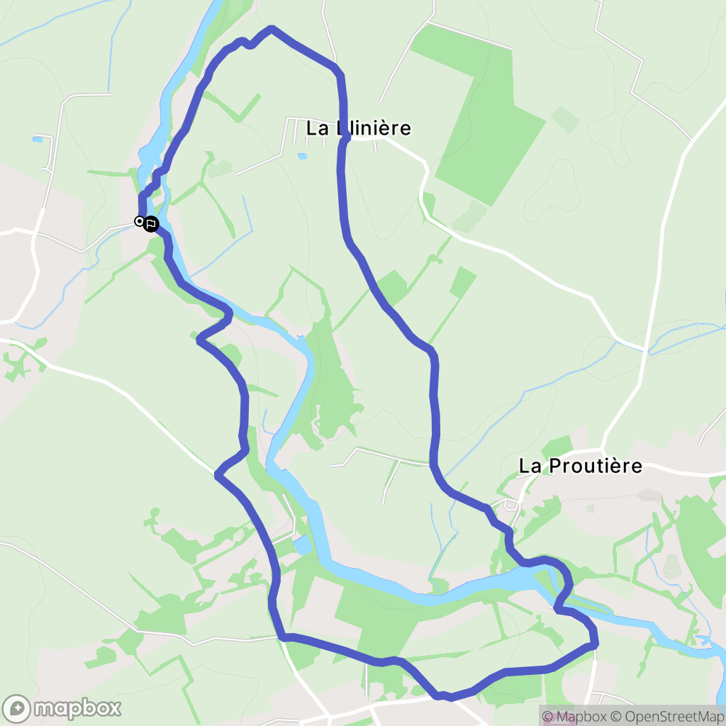 Rives de l'Yon : carte du parcours de randonnée - France