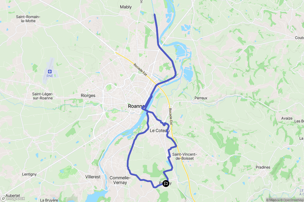 Parigny : carte du parcours de randonnée - France