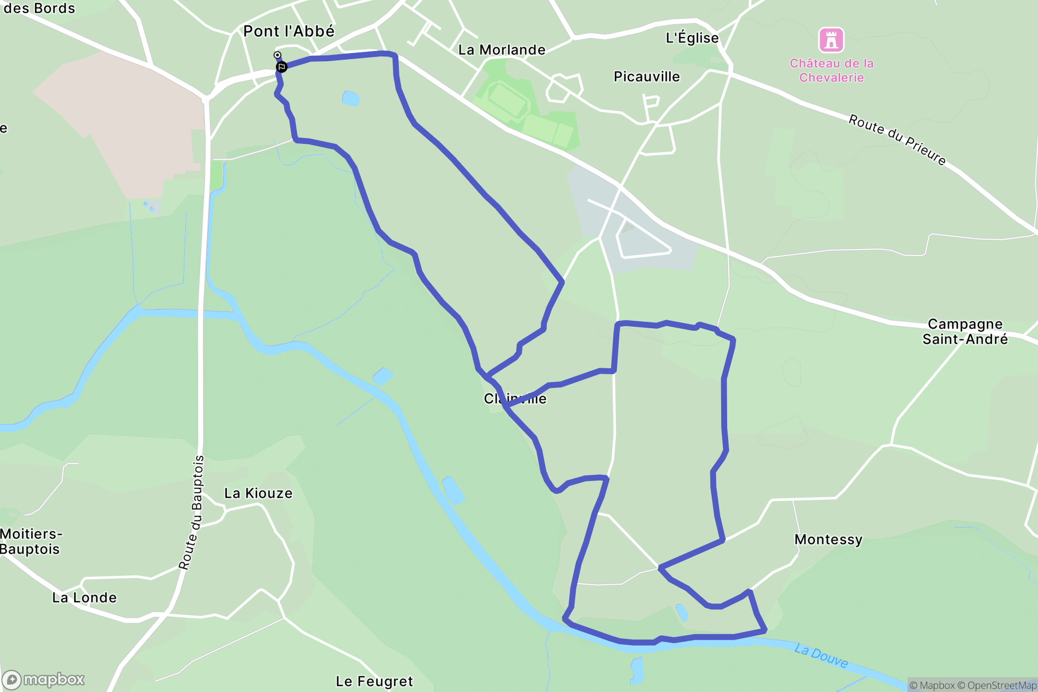 Picauville : carte du parcours de randonnée - France
