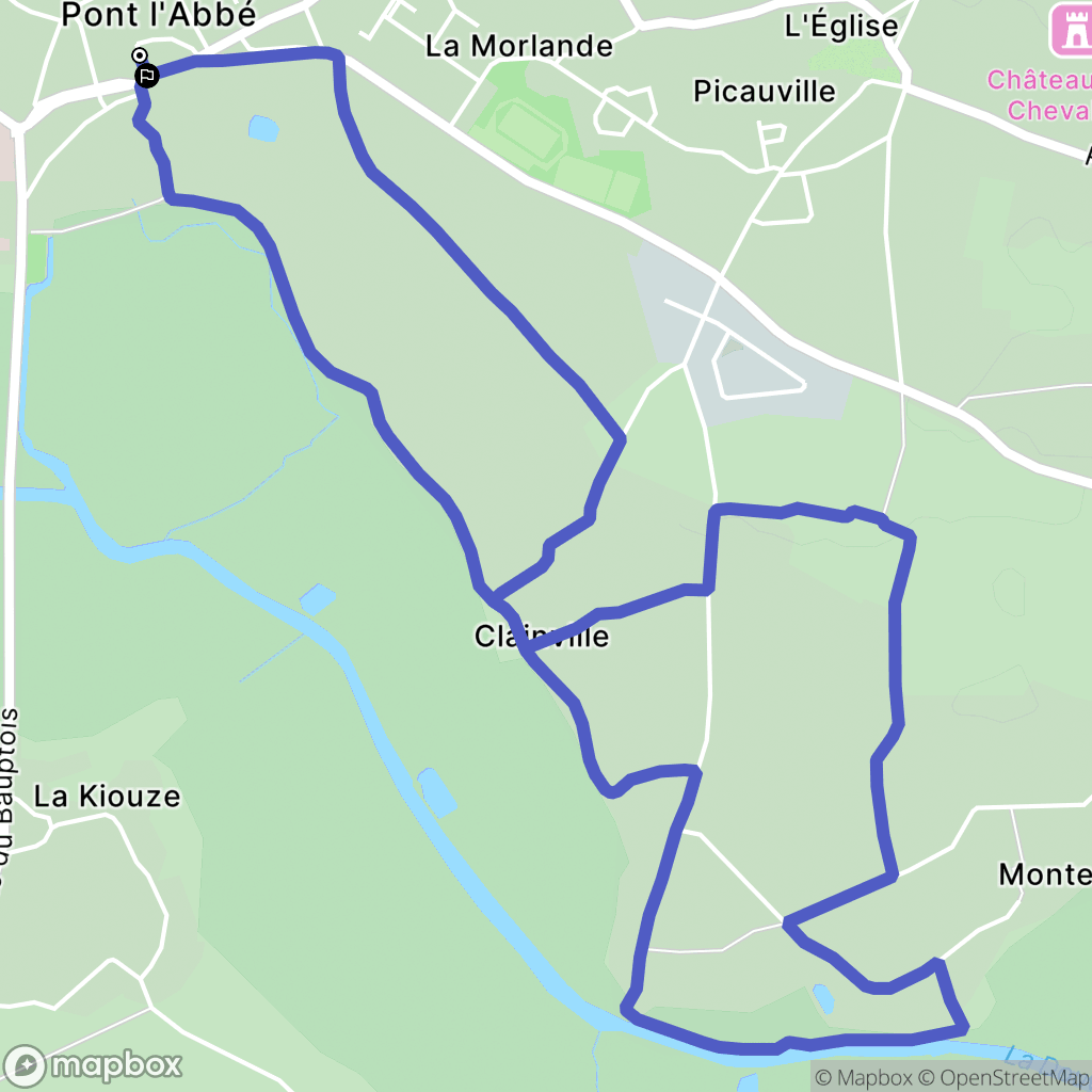 Picauville : carte du parcours de randonnée - France