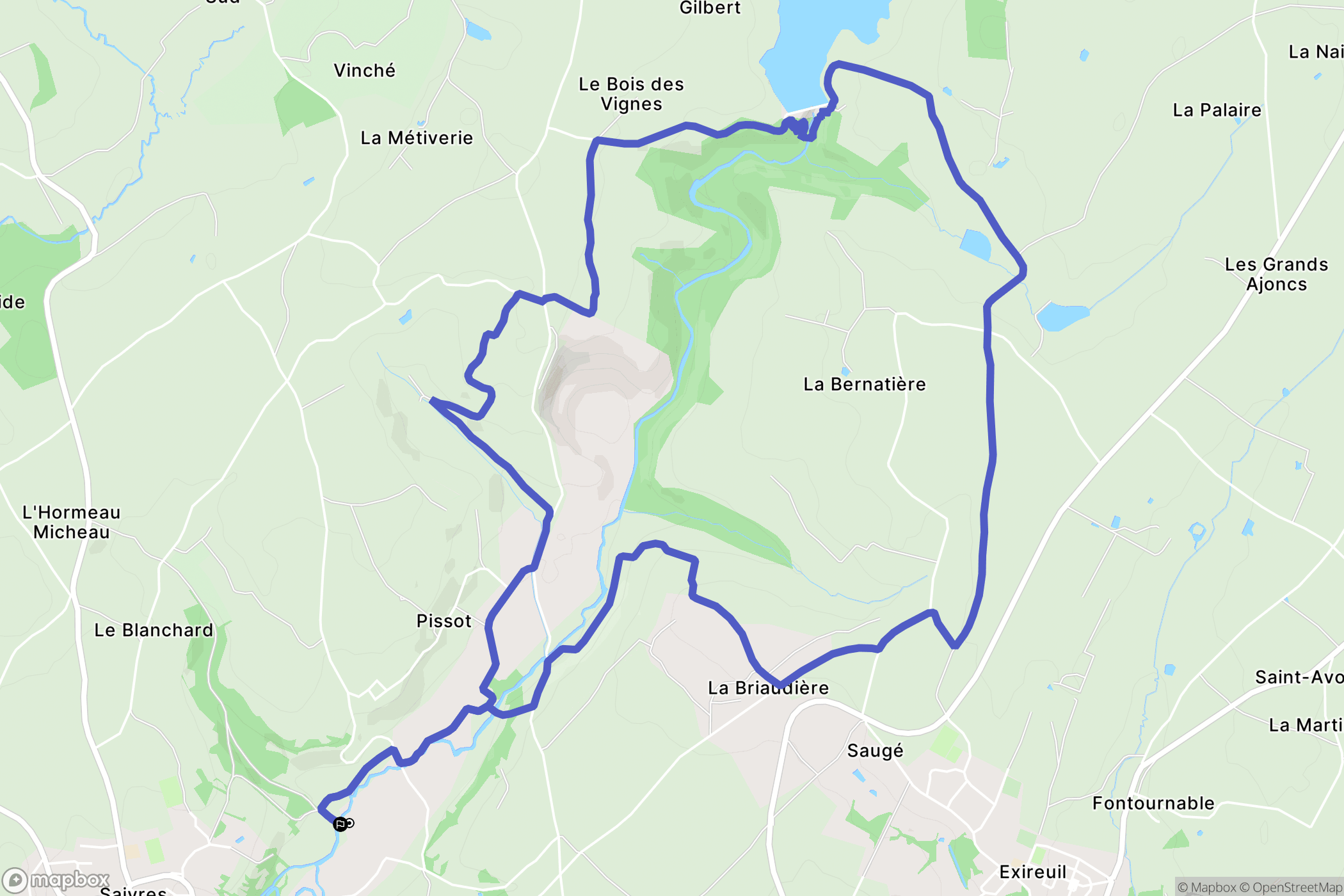 Saivres : carte du parcours de randonnée - France