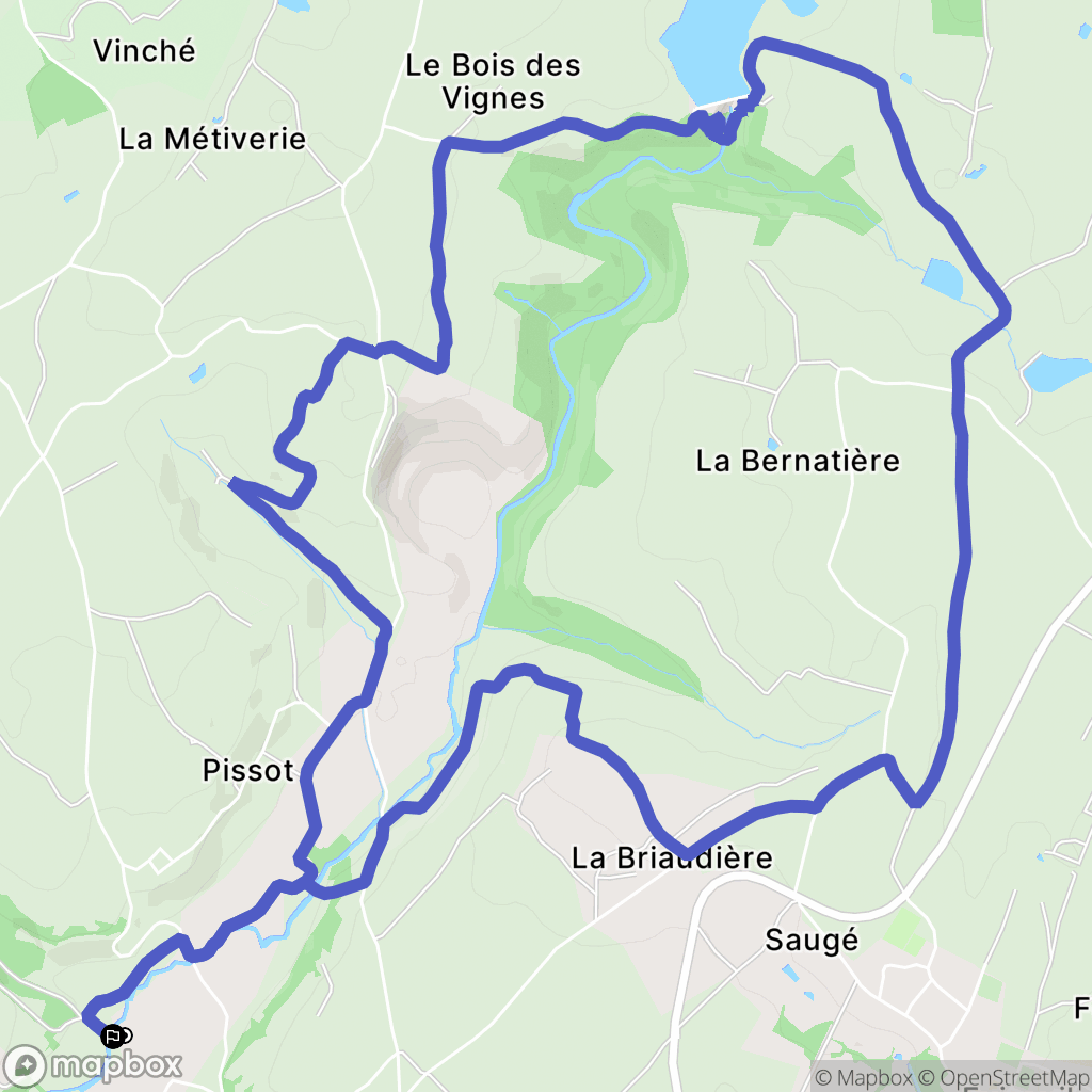 Saivres : carte du parcours de randonnée - France