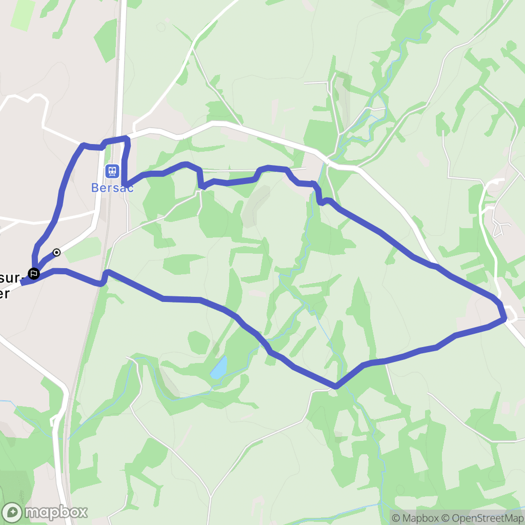 Bersac-sur-Rivalier : carte du parcours de randonnée - France