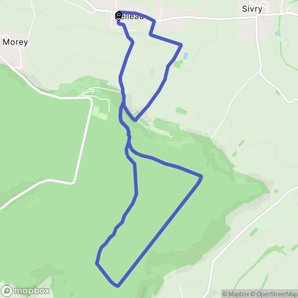 Belleau : carte du parcours de randonnée - France