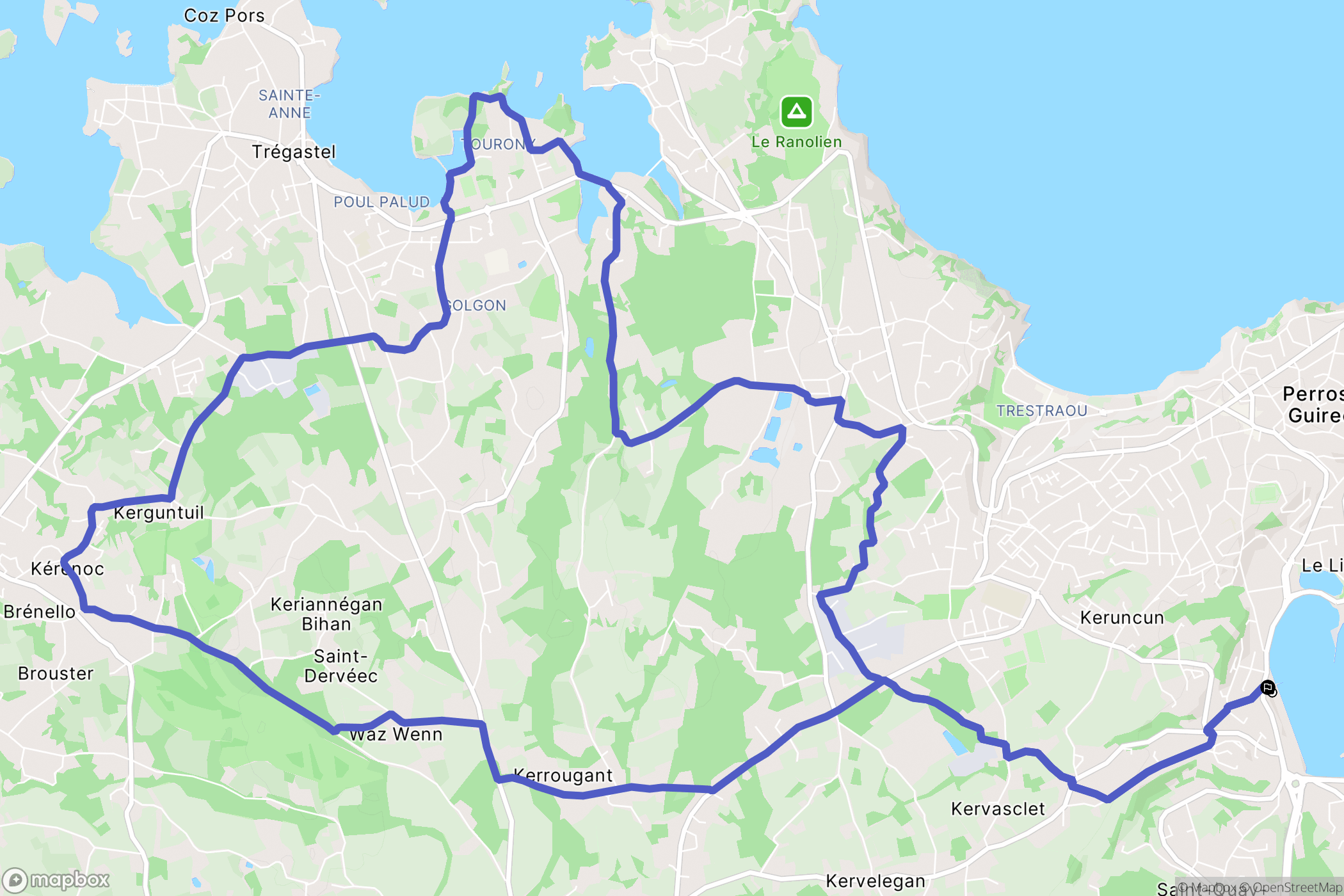 Perros-Guirec : carte du parcours de randonnée - France