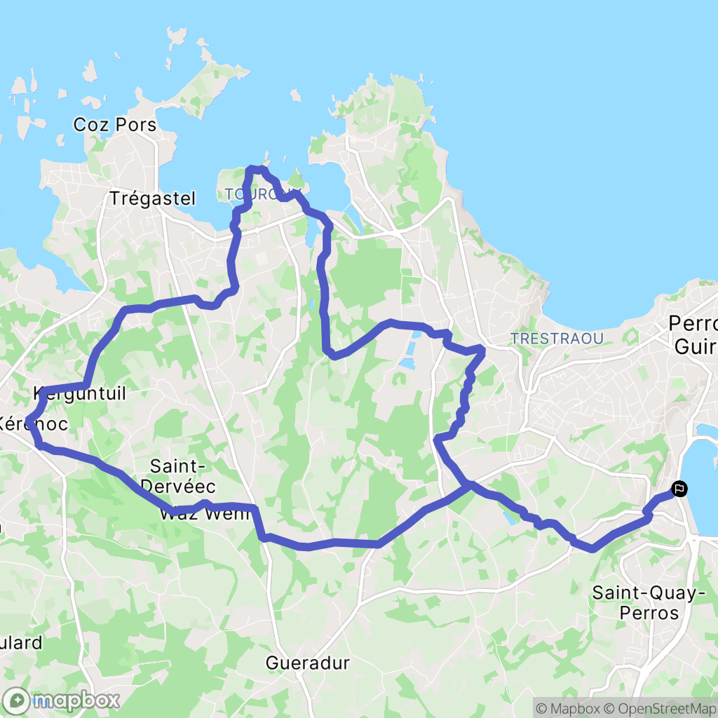 Perros-Guirec : carte du parcours de randonnée - France