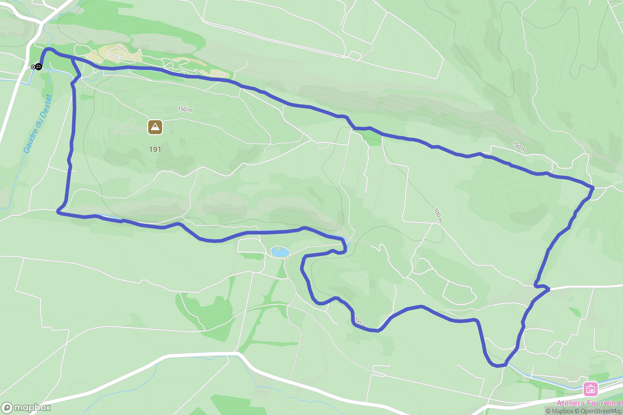 Mouriès : carte du parcours de randonnée - France
