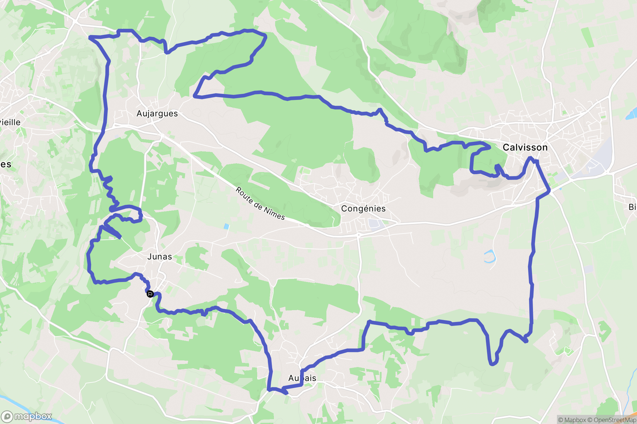 Junas : carte du parcours de randonnée - France