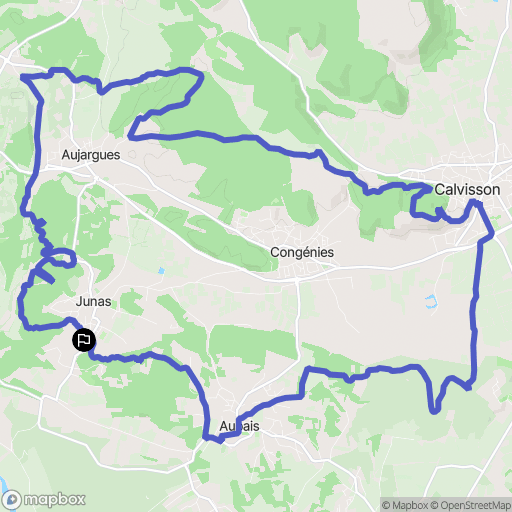 Junas : carte du parcours de randonnée - France