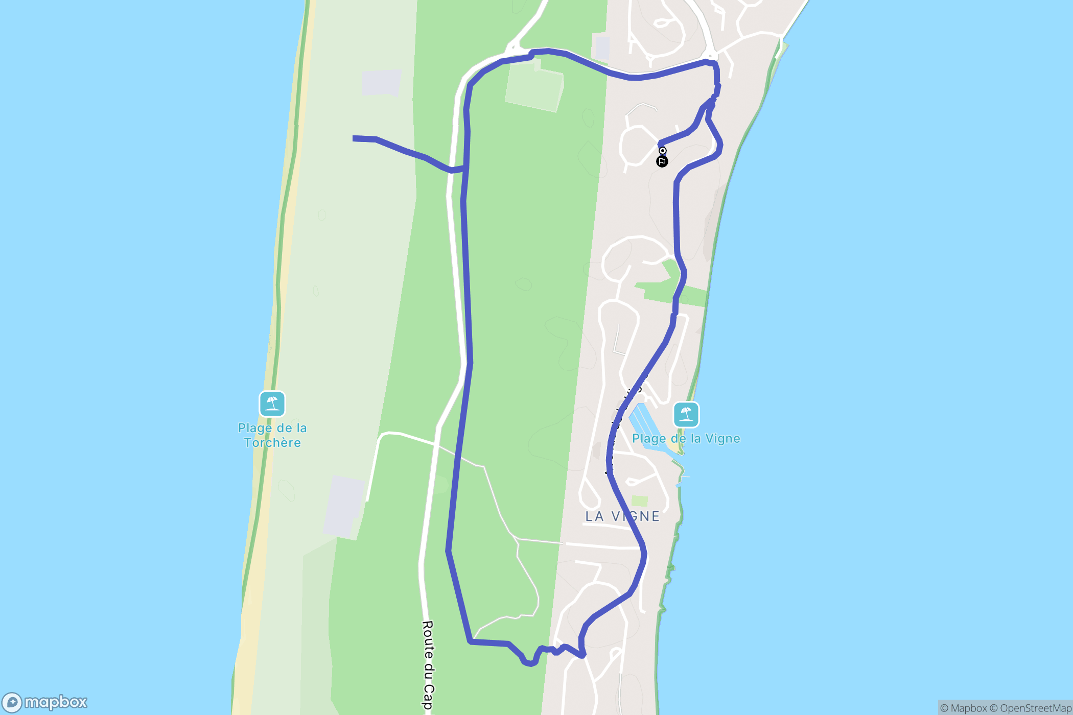 Lège-Cap-Ferret : carte du parcours de randonnée - France