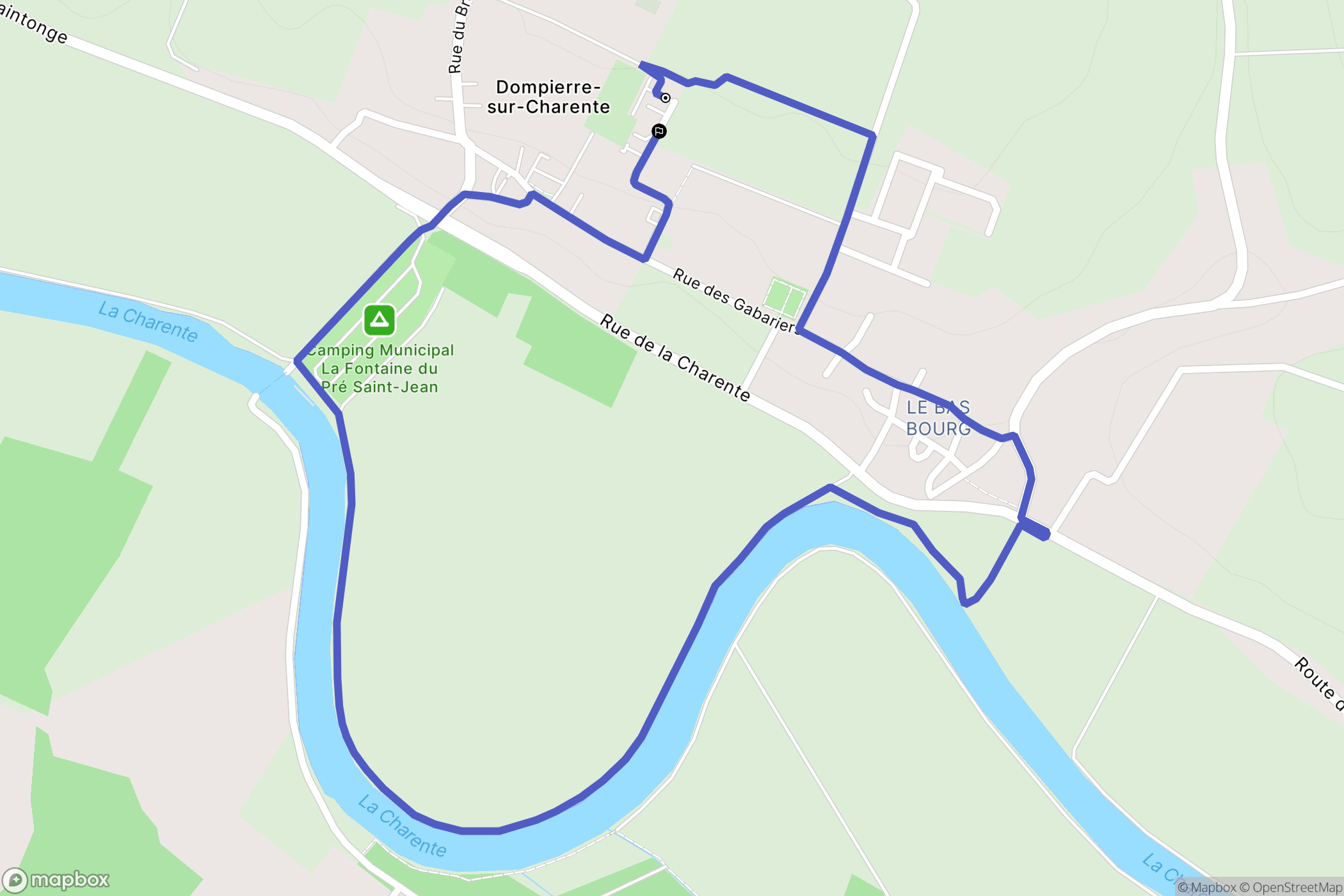 Dompierre-sur-Charente : carte du parcours de randonnée - France