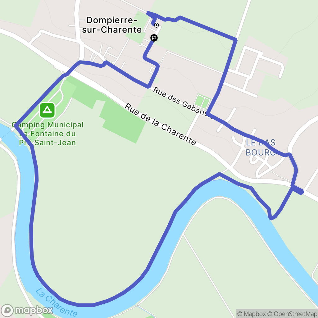 Dompierre-sur-Charente : carte du parcours de randonnée - France