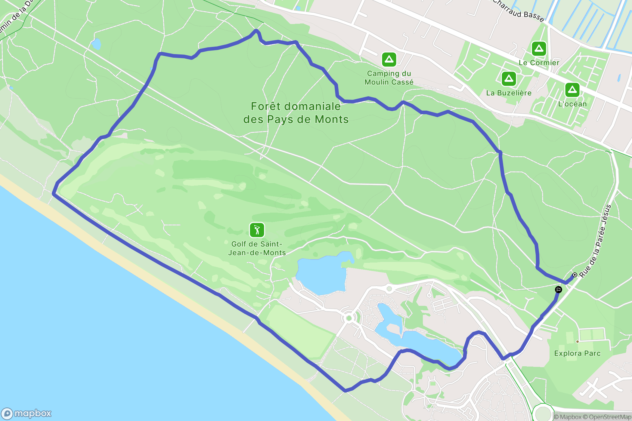 Saint-Jean-de-Monts : carte du parcours de randonnée - France
