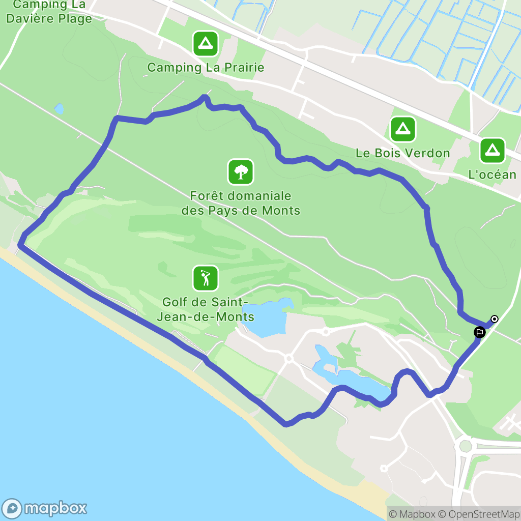 Saint-Jean-de-Monts : carte du parcours de randonnée - France