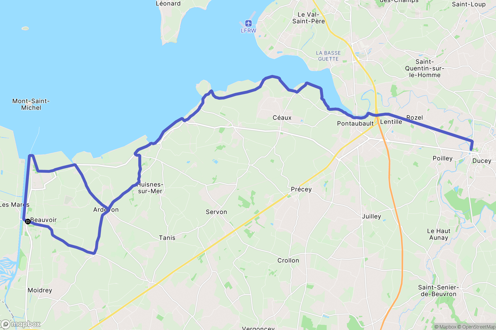 Beauvoir : carte du parcours de randonnée - France